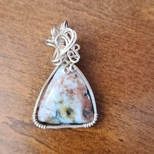 Polished Stone Pendant in Sterling Silver